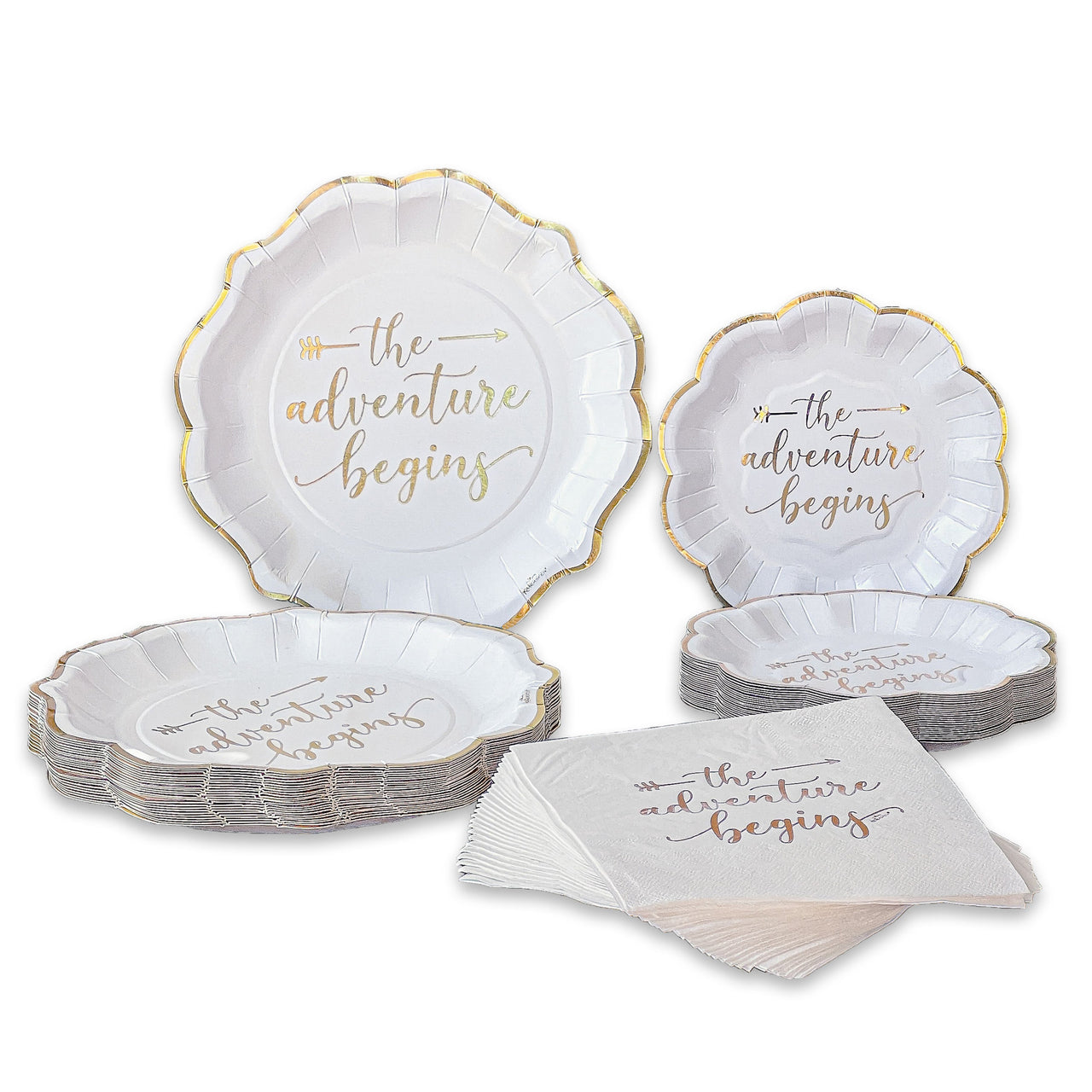 The Adventure Begins 72 Piece Party Tableware Set (24 Guests) - Alternate Image 8 | My Wedding Favors