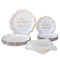 Thumbnail for The Adventure Begins 72 Piece Party Tableware Set (24 Guests) - Alternate Image 8 | My Wedding Favors