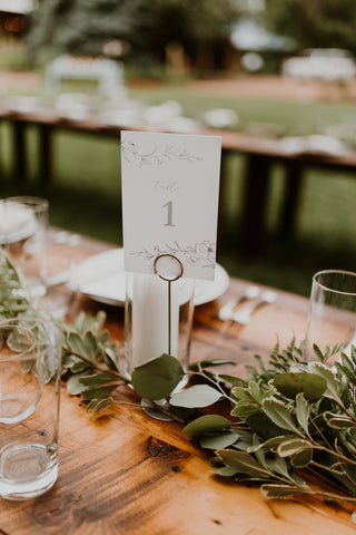 table numbers at backyard wedding